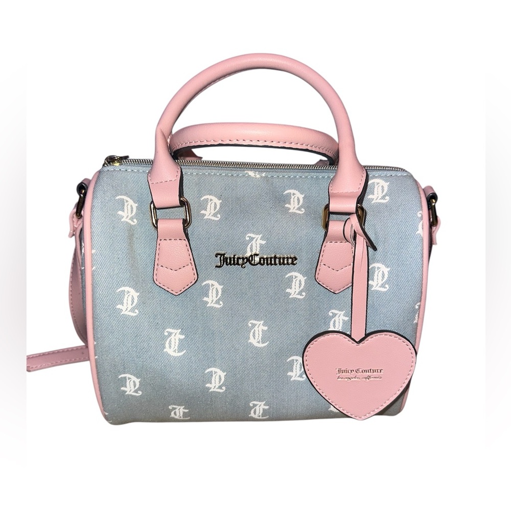 Juicy Couture Pink and Blue Satchel with Heart Charm